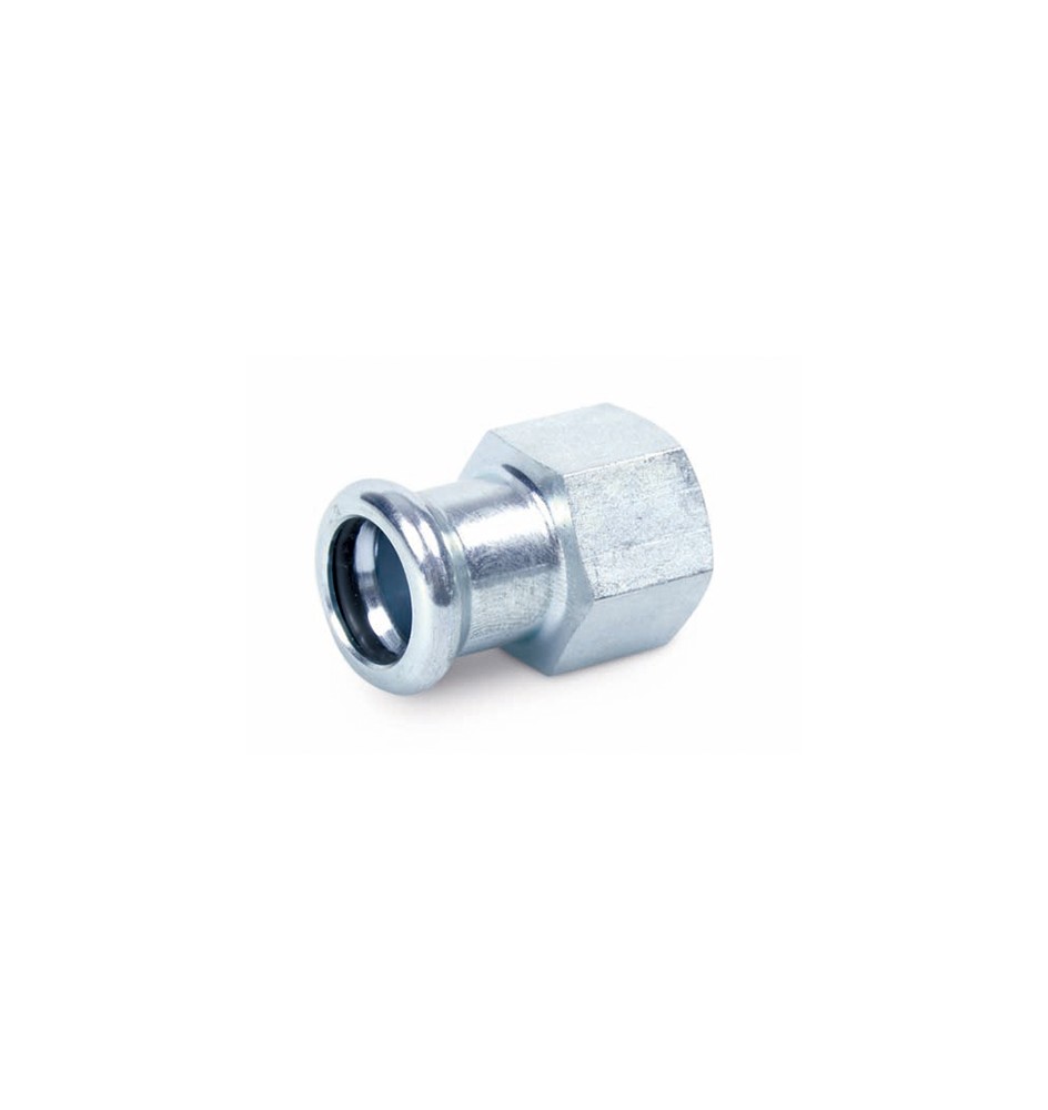 MANICOTTO MISTO FF A PRESSARE IN ACCIAIO CARBONIO 1/2" x 15