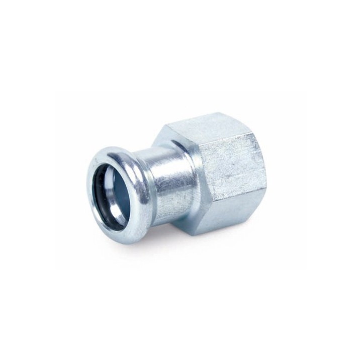MANICOTTO MISTO FF A PRESSARE IN ACCIAIO CARBONIO 1/2" x 15