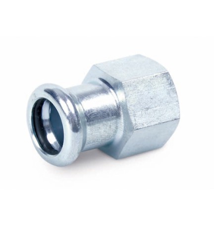 MANICOTTO MISTO FF A PRESSARE IN ACCIAIO CARBONIO 1/2" x 22