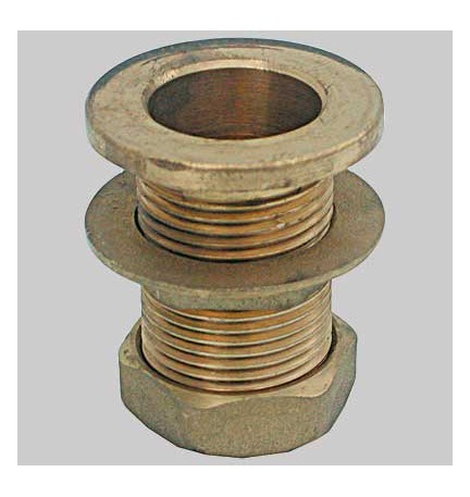 RACCORDO CON TAPPO PER CASSONE IN OTTONE - 1'1/4 Fil. Int. 1"