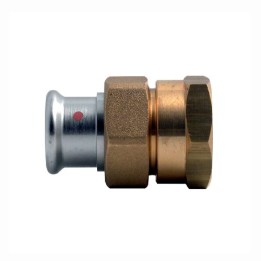 BOCCHETTONE DADO E RACCORDO FEMMINA IN OTTONE PRESS ACCIAIO CARBONIO 1/2" x 15