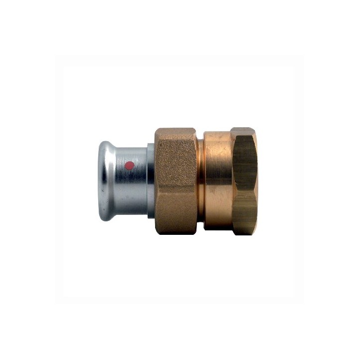 BOCCHETTONE DADO E RACCORDO FEMMINA IN OTTONE PRESS ACCIAIO CARBONIO 1" x 28