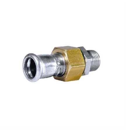 BOCCHETTONE DADO E RACCORDO MASCHIO IN OTTONE PRESS ACCIAIO CARBONIO 1" x 28