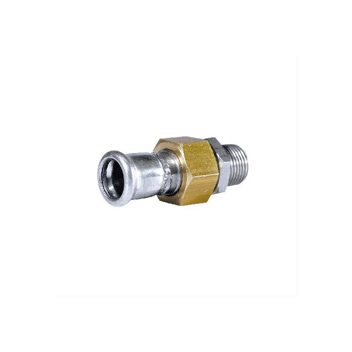 BOCCHETTONE DADO E RACCORDO MASCHIO IN OTTONE PRESS ACCIAIO CARBONIO 1"1/2 x 42