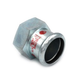 MANICOTTO MISTO FILETTO F A PRESSARE IN ACCIAIO CARBONIO STEEL PRES 1" x 22