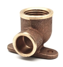 GOMITO BRONZO F. CON 2 FLANGE A SALDARE 1/2 x 14