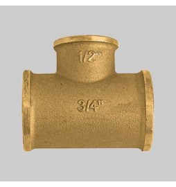 RACCORDO A TEE RIDOTTO AL CENTRO OTTONE GIALLO - 1/2 x 3/8 x 1/2