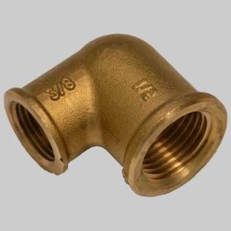 RACCORDO A GOMITO RIDOTTO F/F OTTONE GIALLO - 1/2 x 3/8