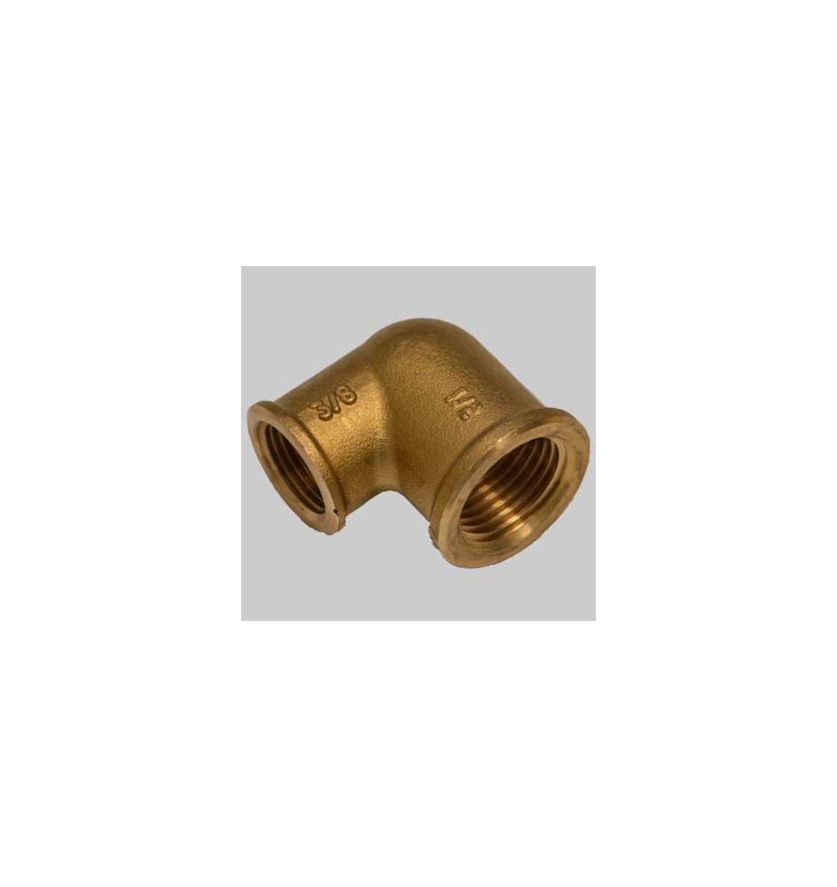 RACCORDO A GOMITO RIDOTTO F/F OTTONE GIALLO - 1/2 x 3/8
