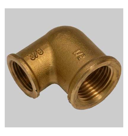 RACCORDO A GOMITO RIDOTTO F/F OTTONE GIALLO - 3/4 x 1/2