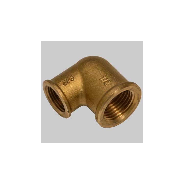 RACCORDO A GOMITO RIDOTTO F/F OTTONE GIALLO - 1" x 1/2