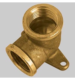 GOMITO CON FLANGIA F/F OTTONE GIALLO - 1/2 x 1/2