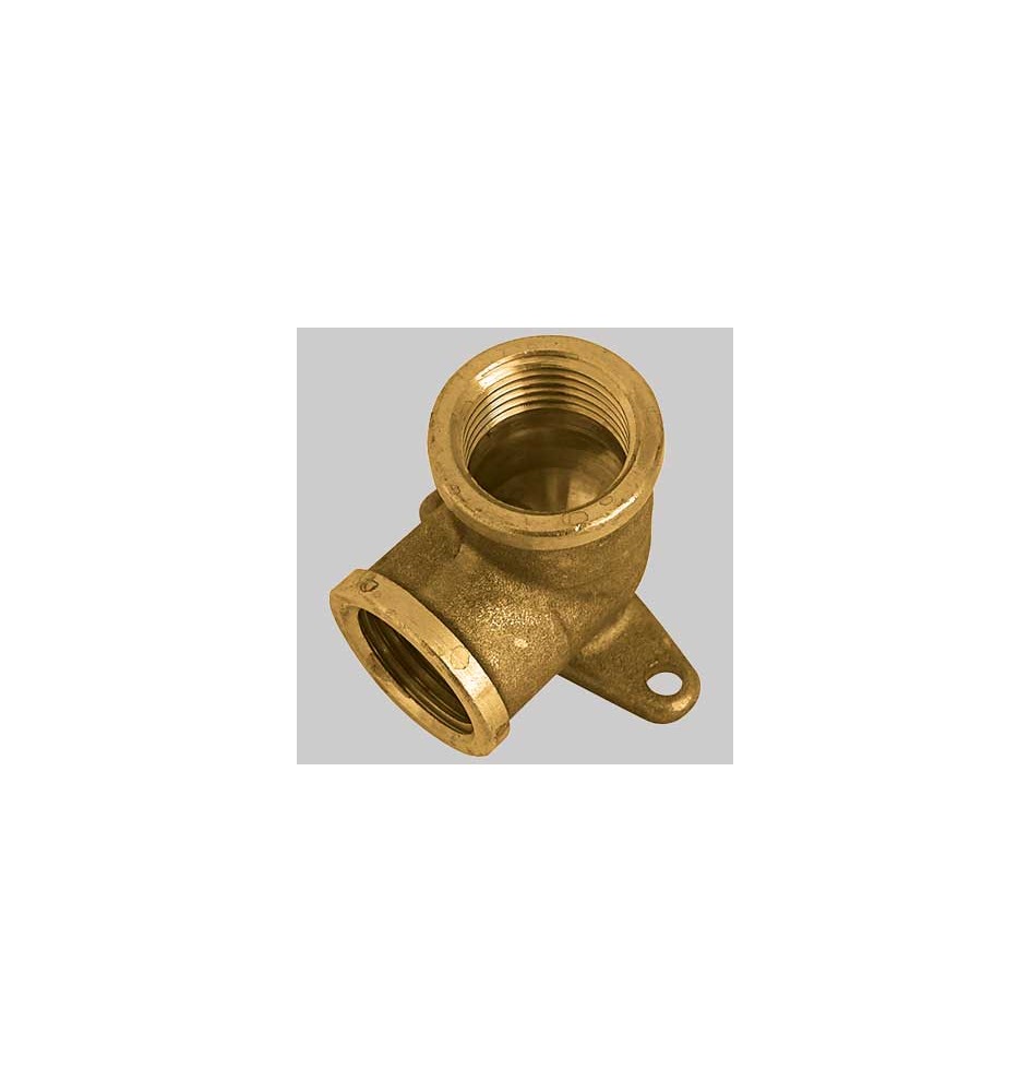 GOMITO CON FLANGIA F/F OTTONE GIALLO - 1/2 x 1/2