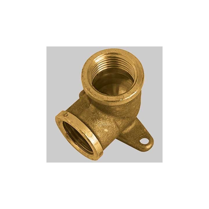 GOMITO CON FLANGIA F/F OTTONE GIALLO - 1/2 x 1/2