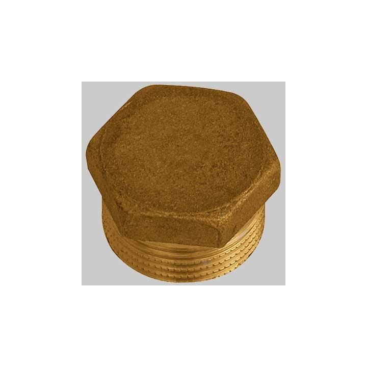 TAPPO MASCHIO ESAGONALE OTTONE GIALLO - 1"1/2