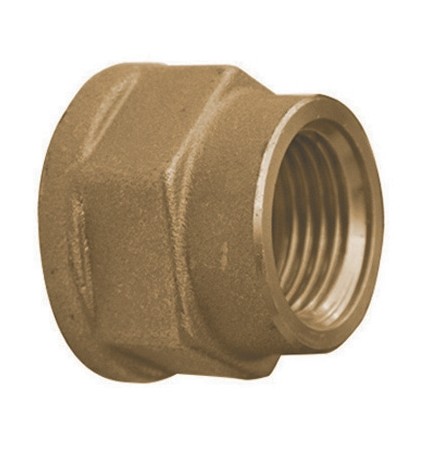 MANICOTTO RIDOTTO DIRITTO FEMMINA/FEMMINA IN OTTONE GIALLO 1" x 3/4