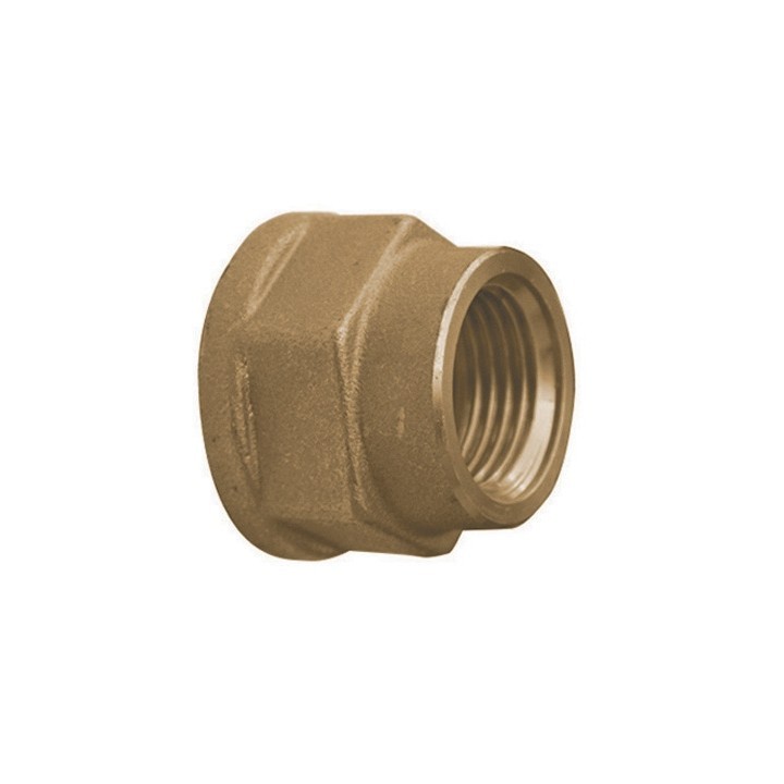 MANICOTTO RIDOTTO DIRITTO FEMMINA/FEMMINA IN OTTONE GIALLO 1"1/4 x 1"
