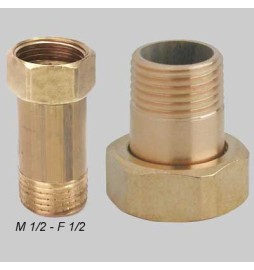 CODOLO OTTONE GIALLO DADO GIREVOLE - M 3/8 - F 1/2