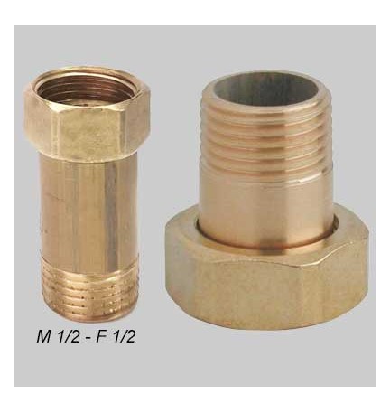 CODOLO OTTONE GIALLO DADO GIREVOLE - M 3/8 - F 1/2