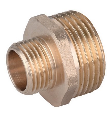 NIPPLE DIRITTO RIDOTTO MM OTTONE GIALLO 3/4 x 1/2