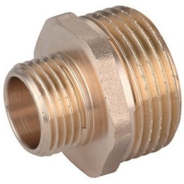 NIPPLE DIRITTO RIDOTTO MM OTTONE GIALLO 1" x 1/2