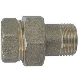 RACCORDO DIRITTO MF 3 PEZZI OTTONE GIALLO 1"1/2