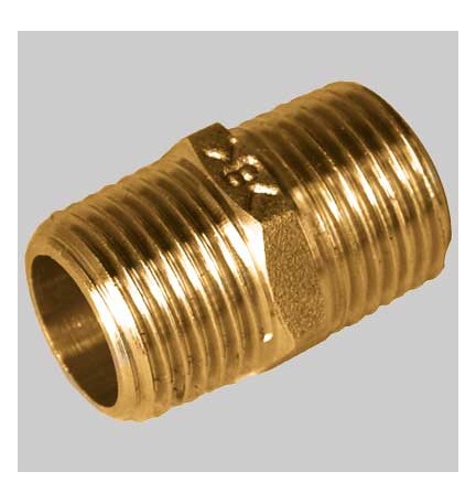 NIPLES LUNGO 7 FILETTI OTTONE GIALLO - 1"1/2
