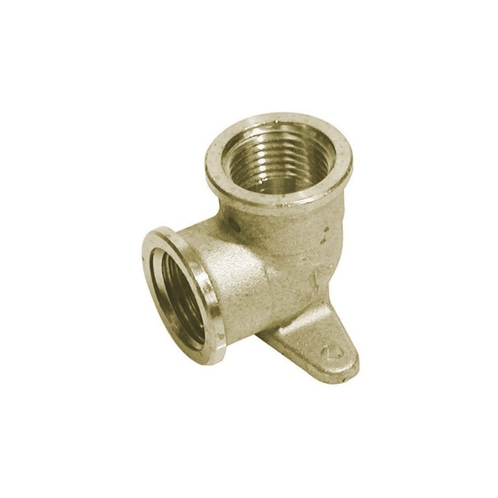 GOMITO A 90° FF CON FLANGIA IN OTTONE GIALLO Diam. 1/2
