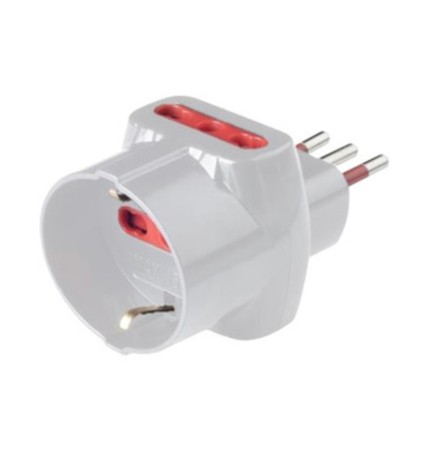 ROSI 78045 ADATTATORE TRIPLO 10A 2PR BIP +1 SCHU C/LIMIT
