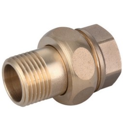 RACCORDO DIRITTO MF 3 PEZZI OTTONE GIALLO IBP 1"