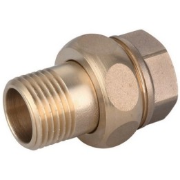 RACCORDO DIRITTO MF 3 PEZZI OTTONE GIALLO IBP 1" 1/4