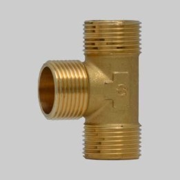 RACCORDO A TEE MASCHIO OTTONE GIALLO - 1/2