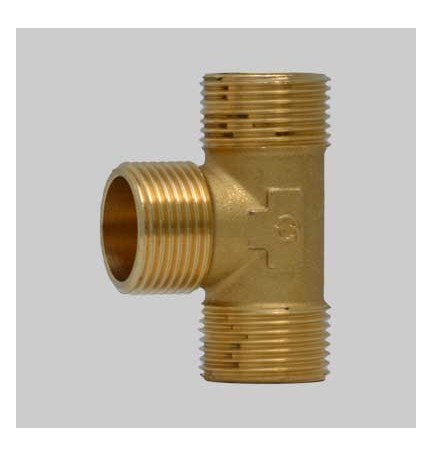 RACCORDO A TEE MASCHIO OTTONE GIALLO - 1/2