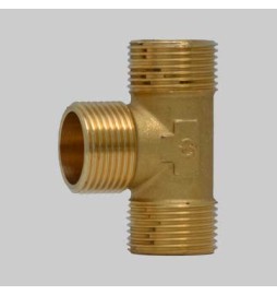 RACCORDO A TEE MASCHIO OTTONE GIALLO - 3/4