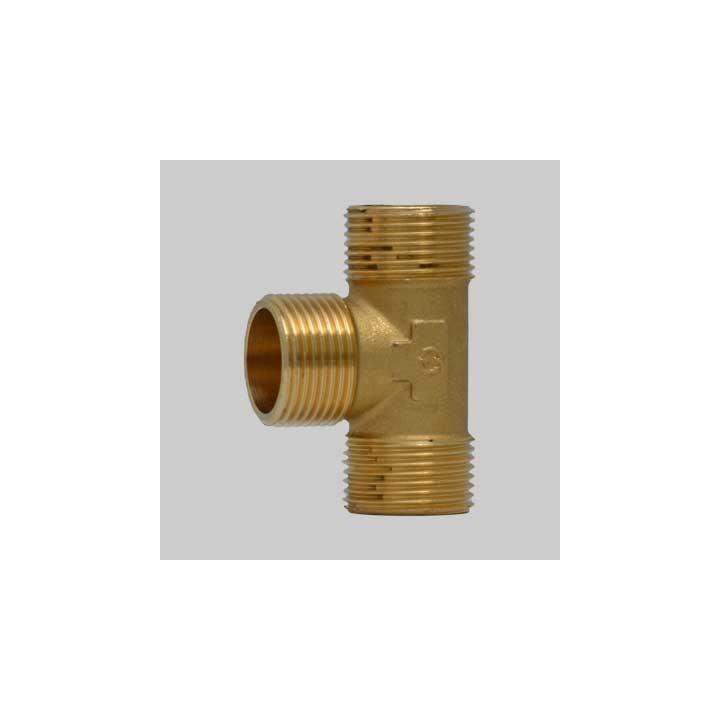 RACCORDO A TEE MASCHIO OTTONE GIALLO - 3/4