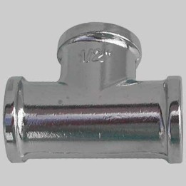 RACCORDO A TEE OTTONE CROMATO - 3/8 x 3/8 x 3/8