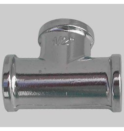 RACCORDO A TEE OTTONE CROMATO - 1/2 x 1/2 x 1/2