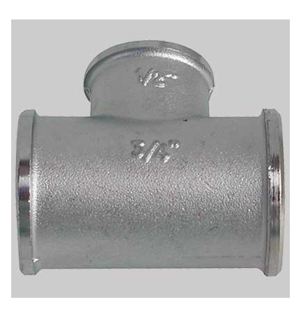 RACCORDO A TEE DIRITTO RIDOTTO OTTONE NICHELATO - 3/4 x 1/2 x 3/4