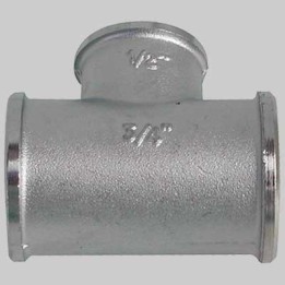 RACCORDO A TEE DIRITTO RIDOTTO OTTONE NICHELATO - 1" x 1/2 x 1"