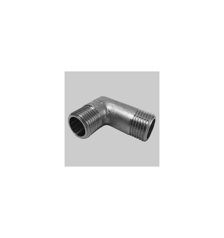 GOMITO MASCHIO/MASCHIO OTTONE NICHELATO - 1/2 x 1/2