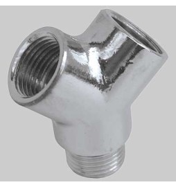 RACCORDO Y MASCHIO OTTONE CROMATO - M 1/2 x F 1/2 x F 1/2