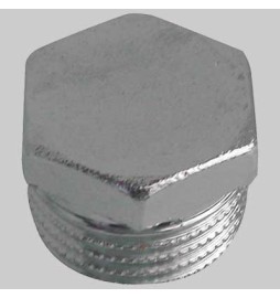 TAPPO MASCHIO ESAGONALE OTTONE CROMATO - 1/2