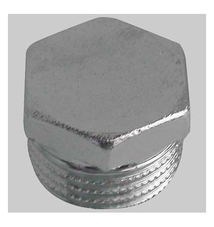 TAPPO MASCHIO ESAGONALE OTTONE CROMATO - 3/4