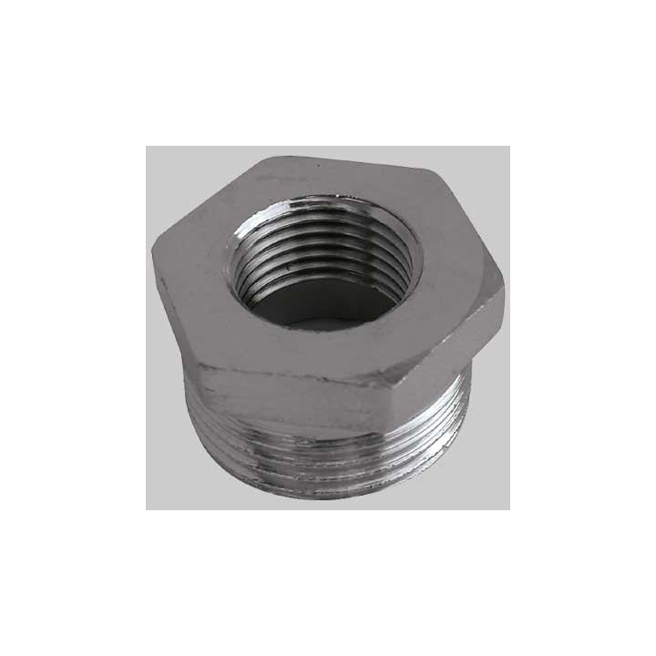 RIDUZIONE MASCHIO/FEMMINA OTTONE CROMATA - 1/2 x 3/8