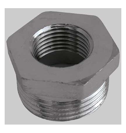 RIDUZIONE MASCHIO/FEMMINA OTTONE CROMATA - 1" x 1/2