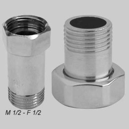 CODOLO OTTONE CROMATO DADO GIREVOLE - M 1/2 - F 3/4