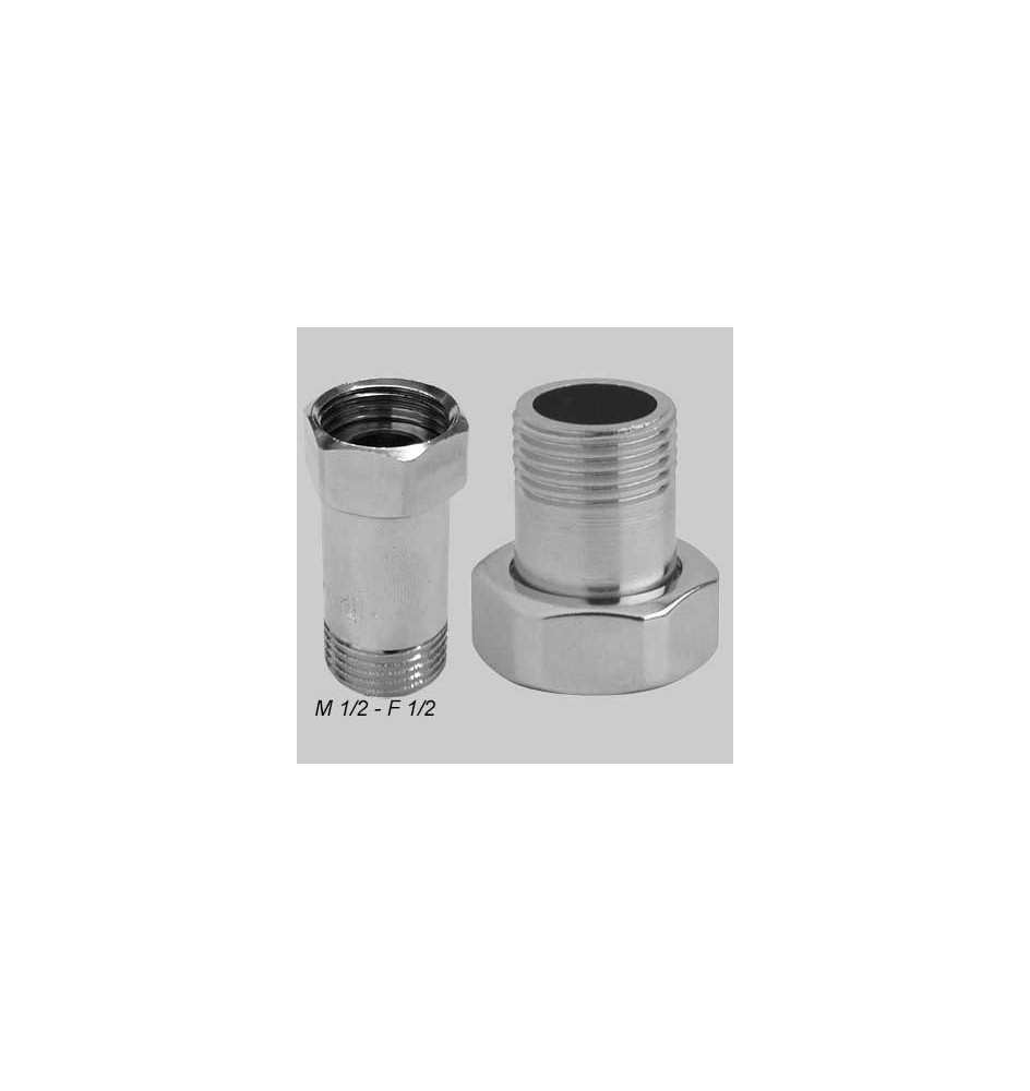 CODOLO OTTONE CROMATO DADO GIREVOLE - M 1/2 - F 3/4