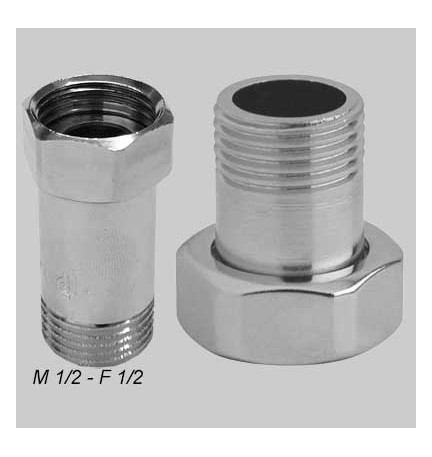 CODOLO OTTONE CROMATO DADO GIREVOLE - M 1/2 - F 3/4