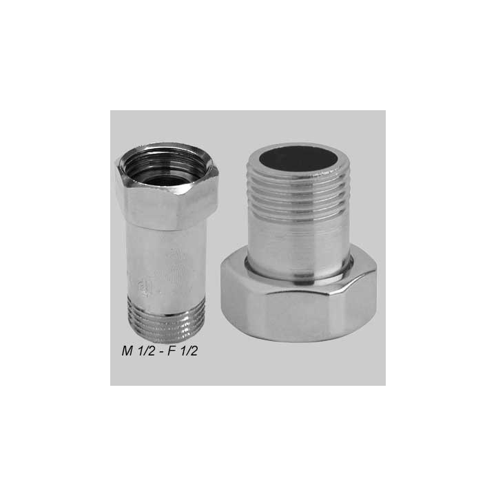 CODOLO OTTONE CROMATO DADO GIREVOLE - M 1/2 - F 3/4