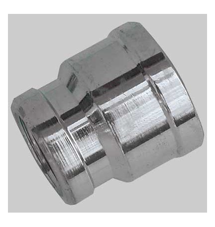 MANICOTTO RIDOTTO FEMMINA/FEMMINA OTTONE CROMATO - 1" x 1/2